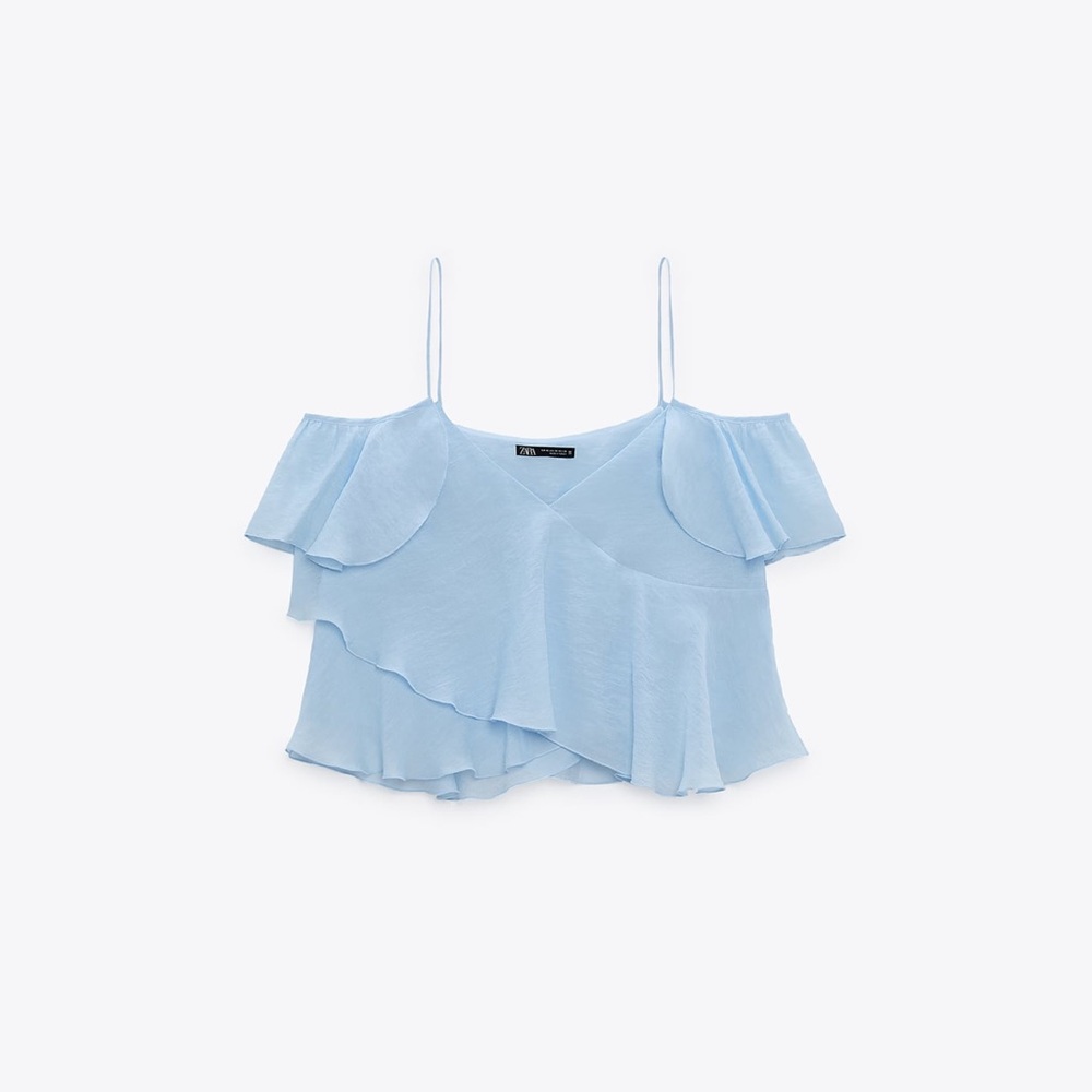 Baby blue zara blouse